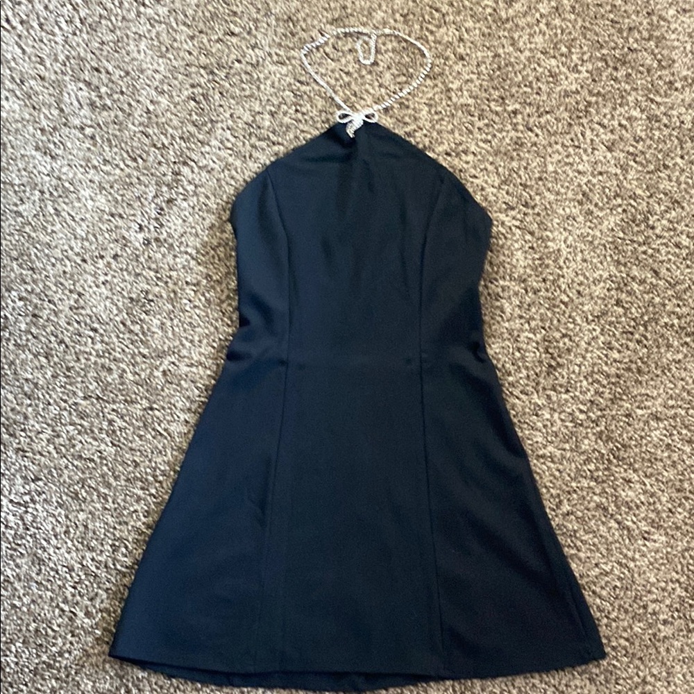 Elegant Black Halter Dress